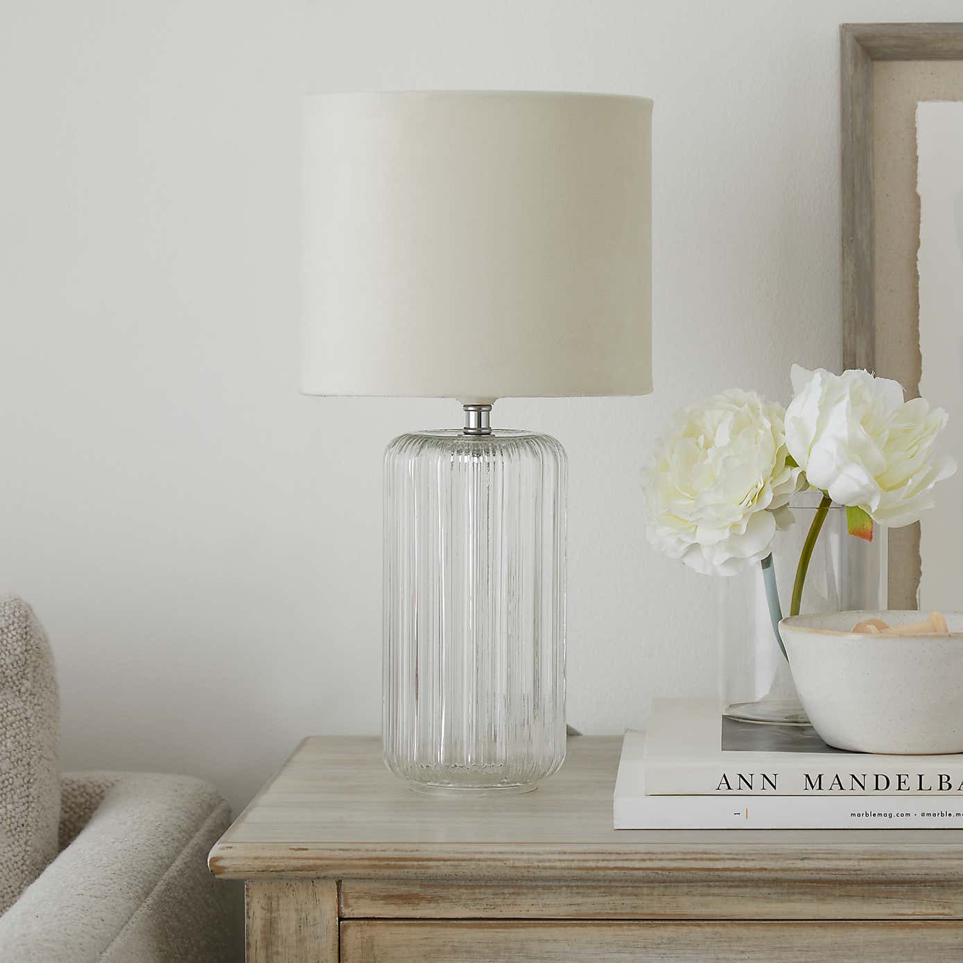 Christine Ribbed Glass Table Lamp