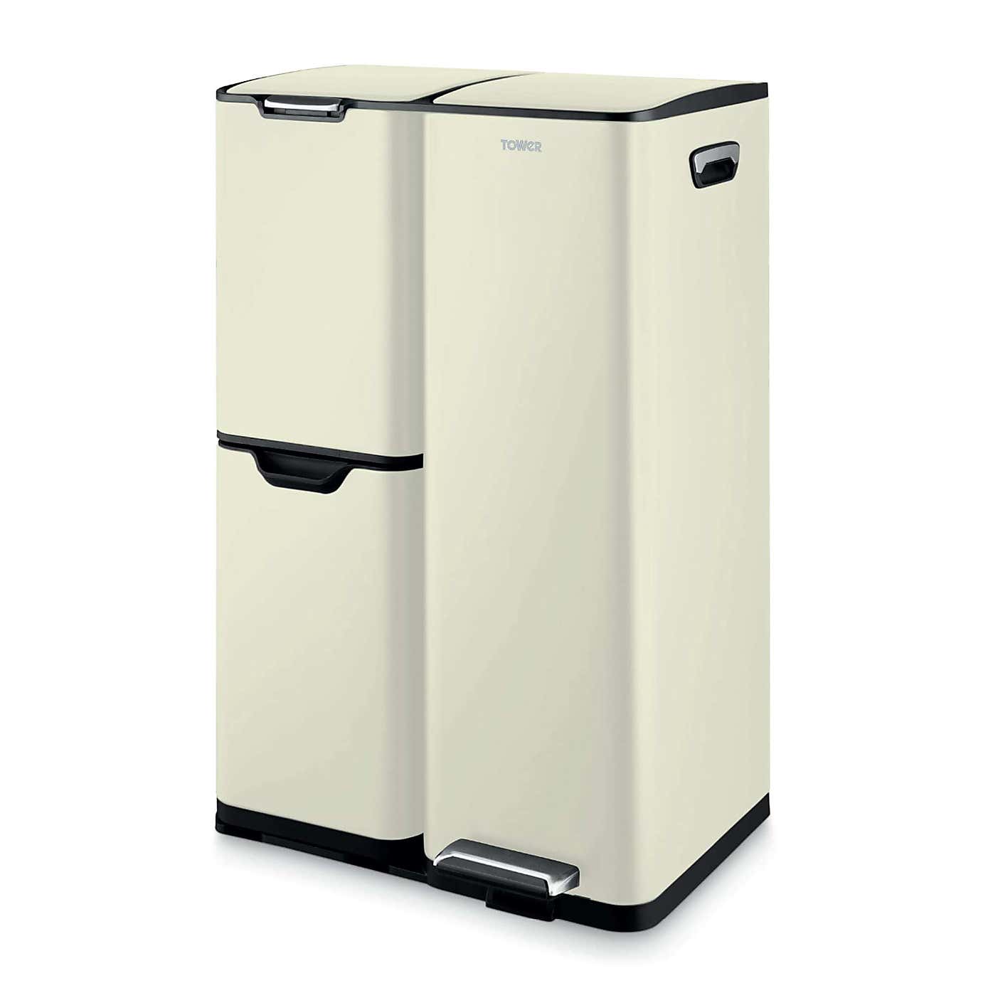 Tower 60L Recycling Pedal Bin with Drawer