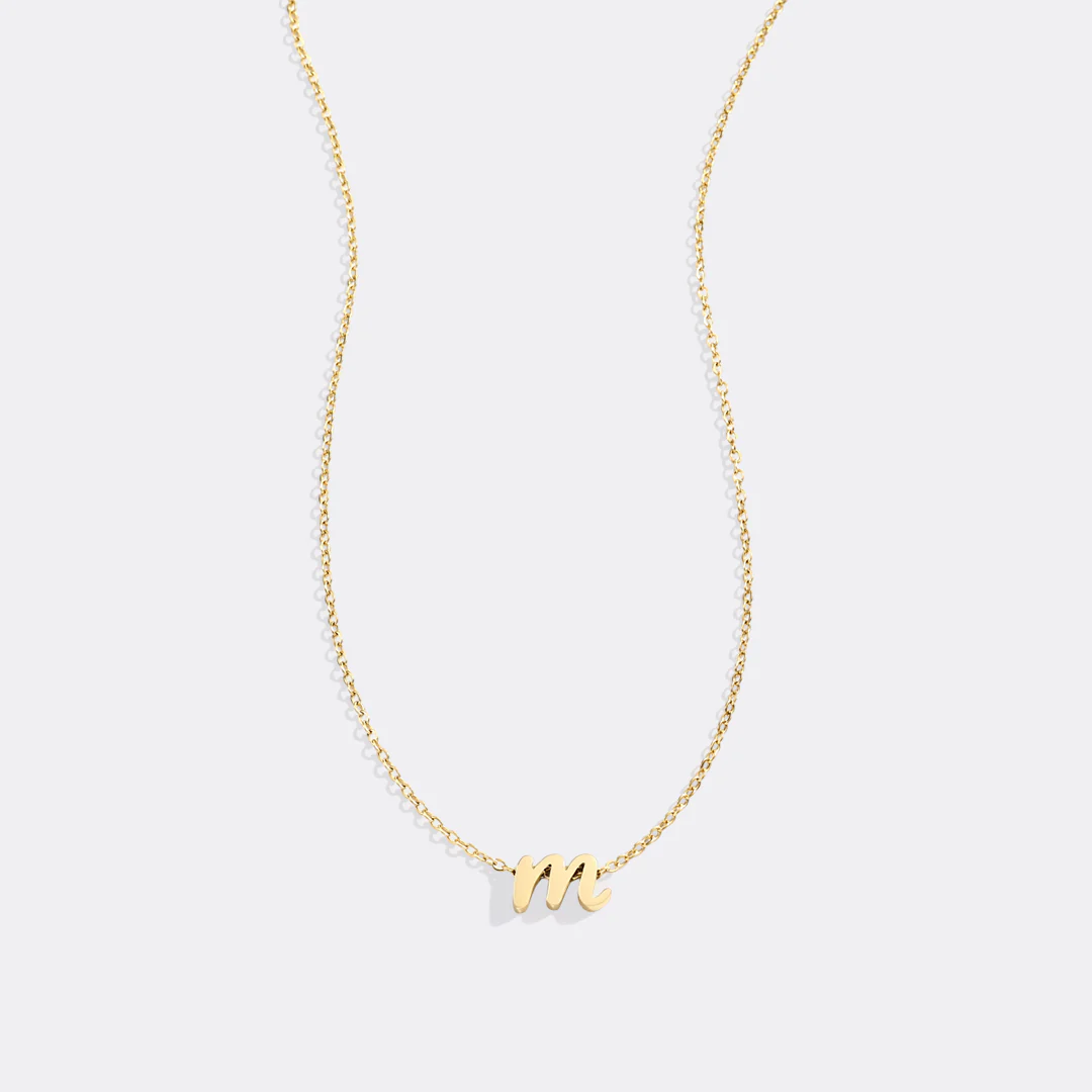Tiny Script Initial Necklace