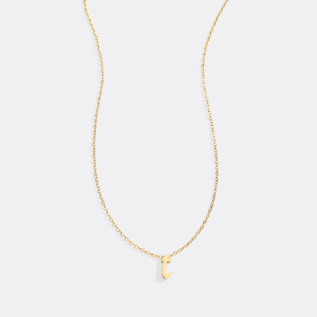 Tiny Script Initial Necklace