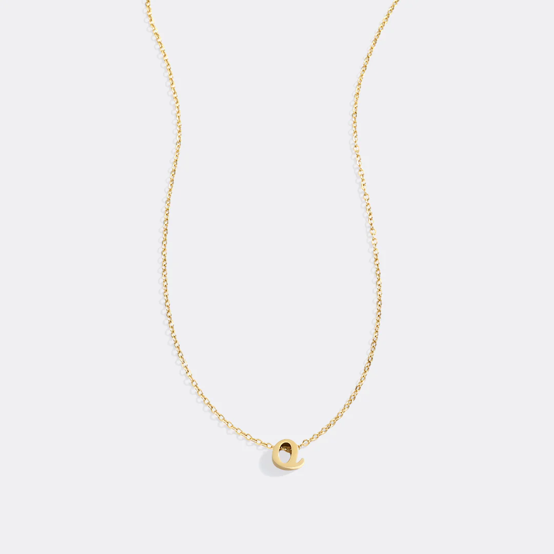 Tiny Script Initial Necklace