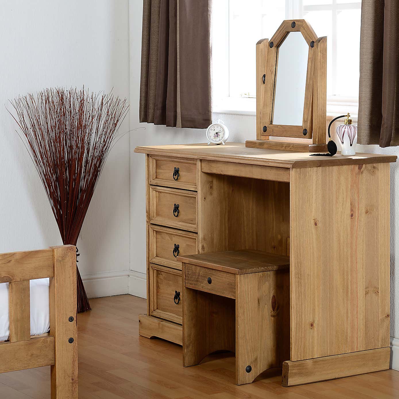 Corona Pine Dressing Table Stool