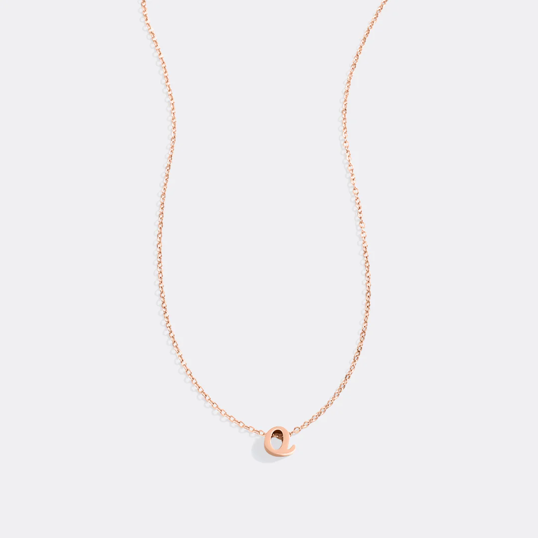 Tiny Script Initial Necklace