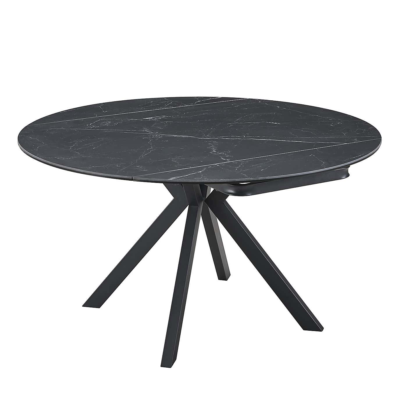 Indus Valley Camden 4-6 Seater Extendable Dining Table With 4 Pebble Grey Chairs