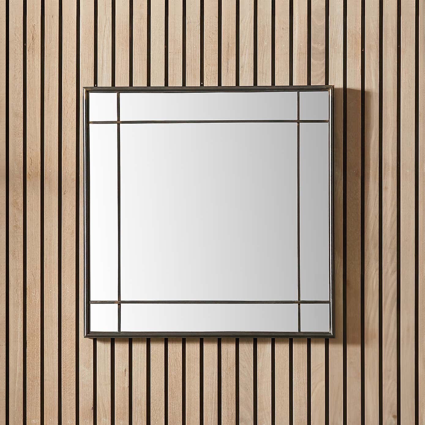 Antique Bronze Metal Square Wall Mirror