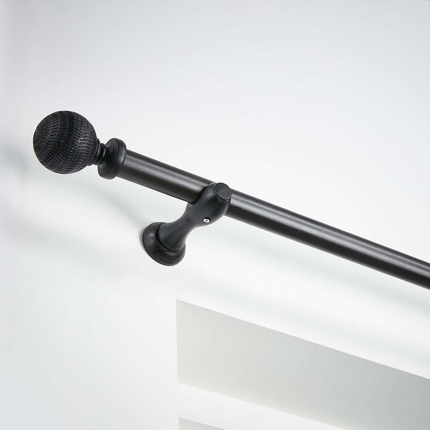 Carved Wooden Curtain Pole Dia. 28mm