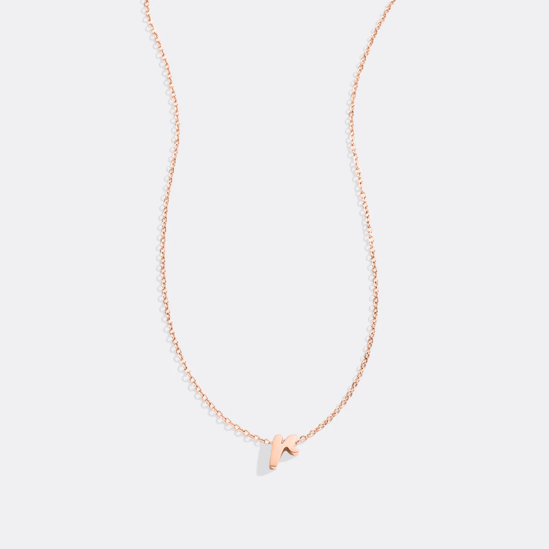 Tiny Script Initial Necklace