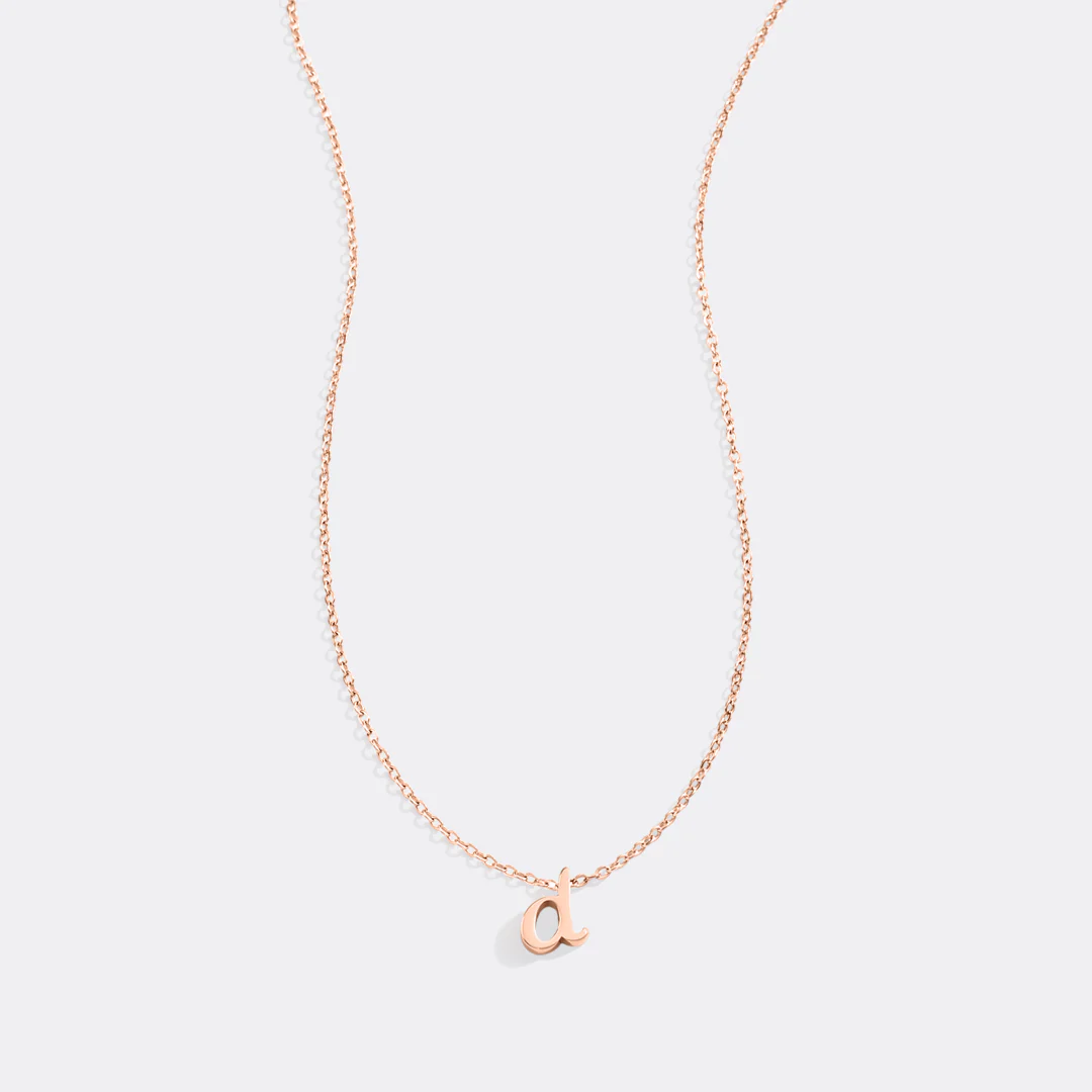 Tiny Script Initial Necklace