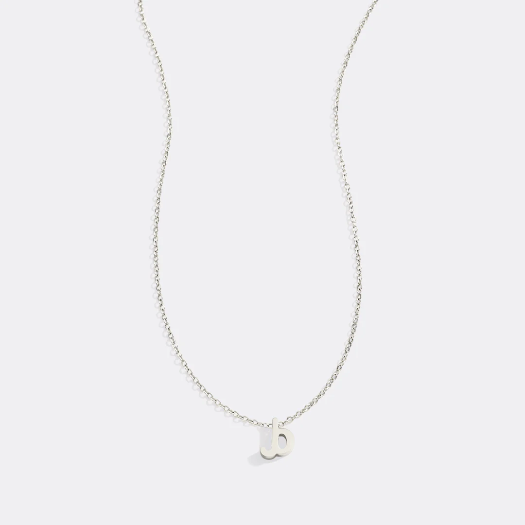 Tiny Script Initial Necklace