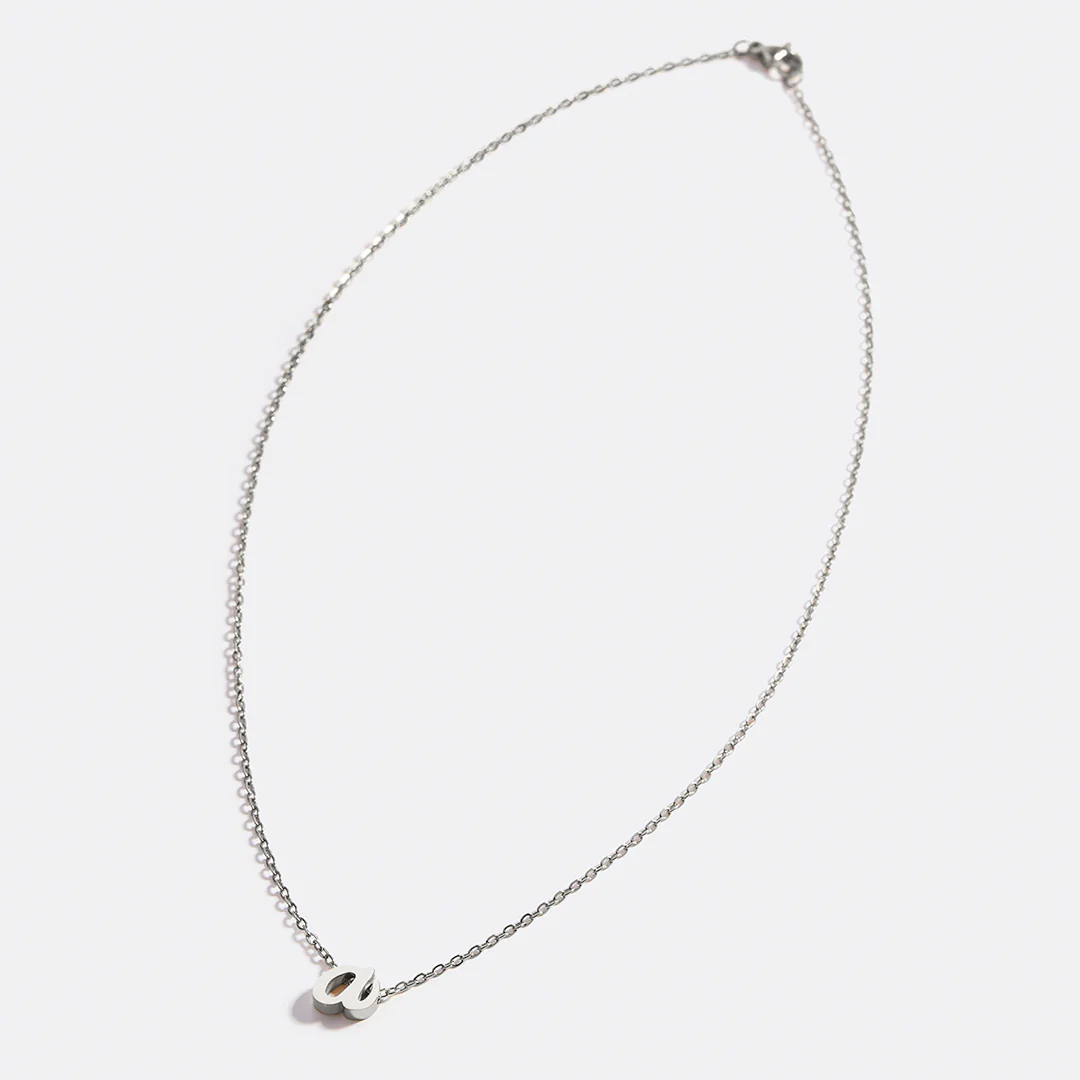 Tiny Script Initial Necklace