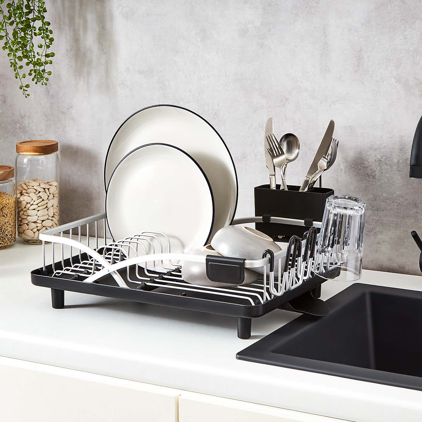 Multi-Functional Dish Drainer Black