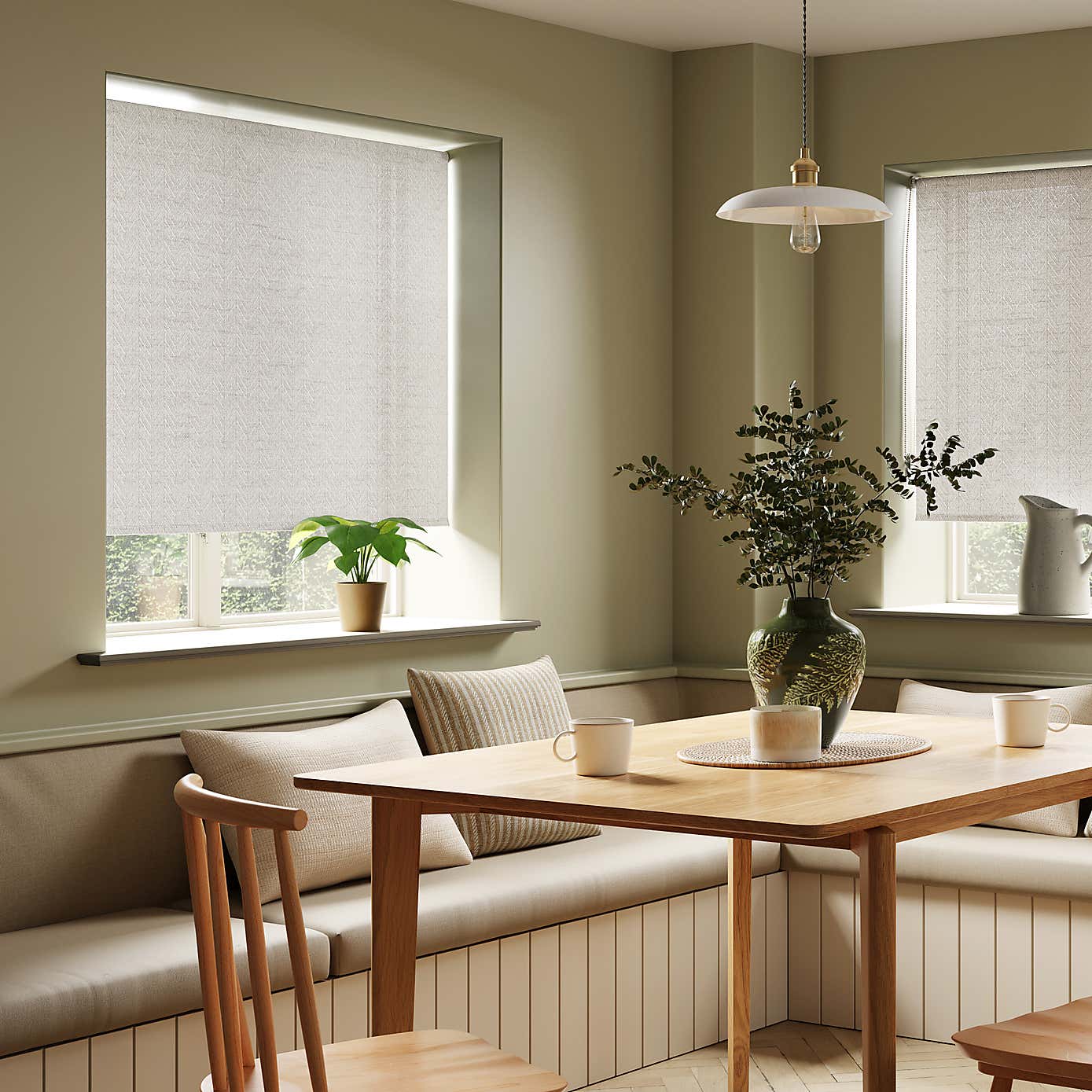 Semi Sheer Herringbone Roller Blind