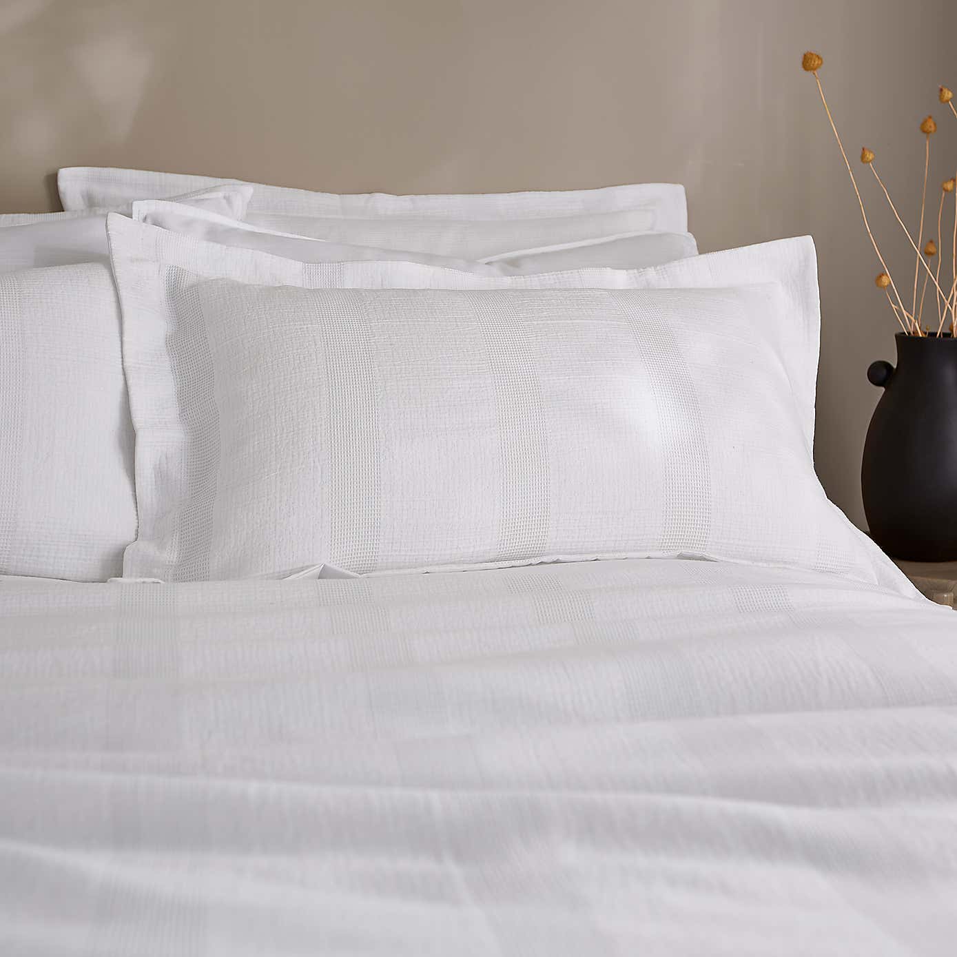 Bamburgh Waffle Duvet Cover & Pillowcase Set
