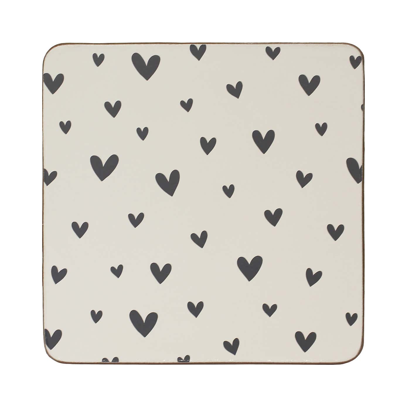 Set of 4 Heart Cork Back Coasters