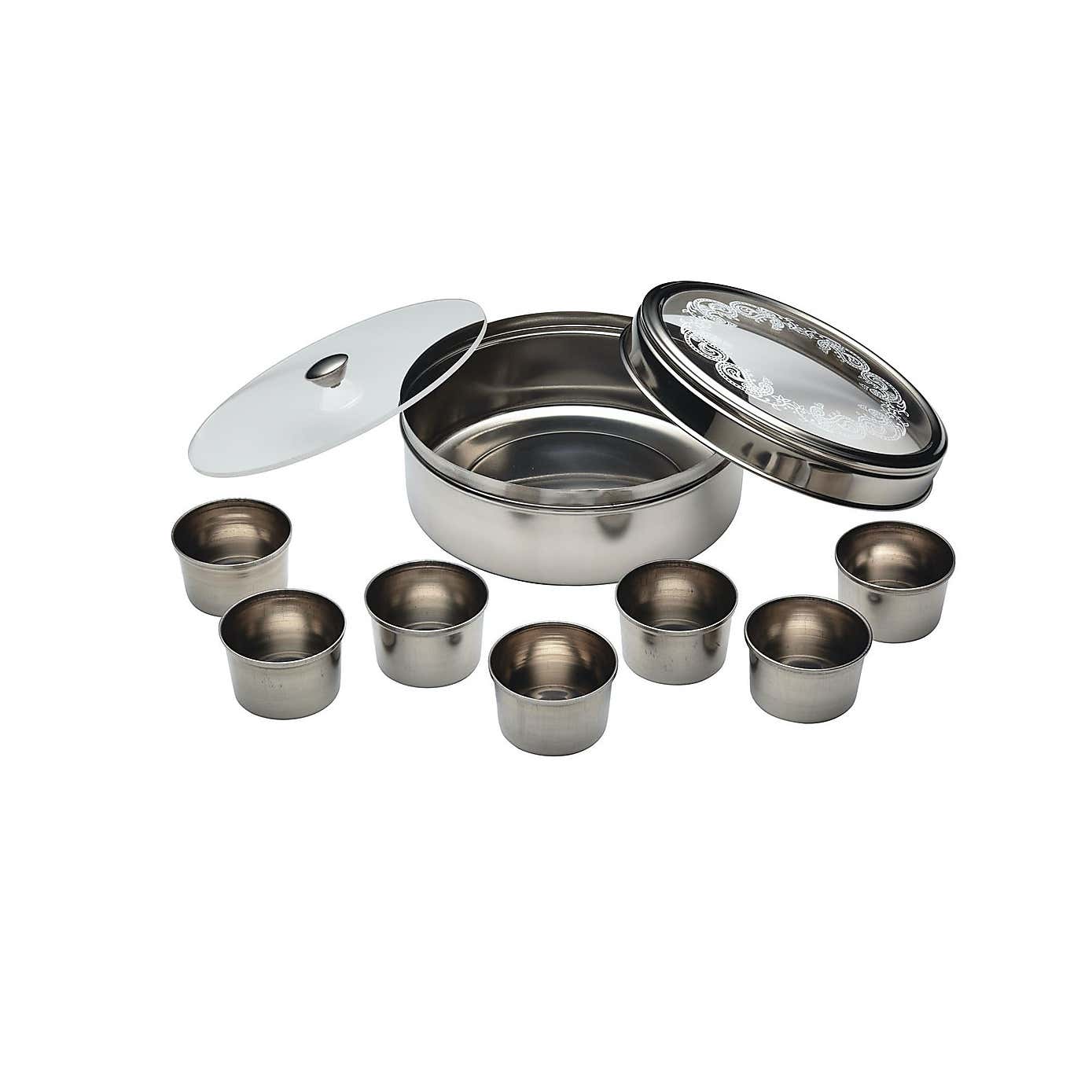 KitchenCraft World of Flavours Stainless Steel Masala Dabba 17cm