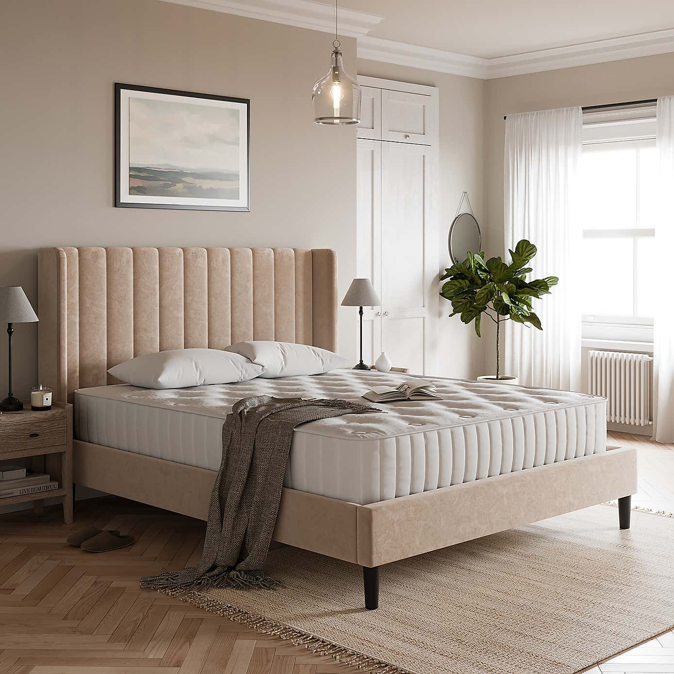 Alara Pleated Velvet Bed