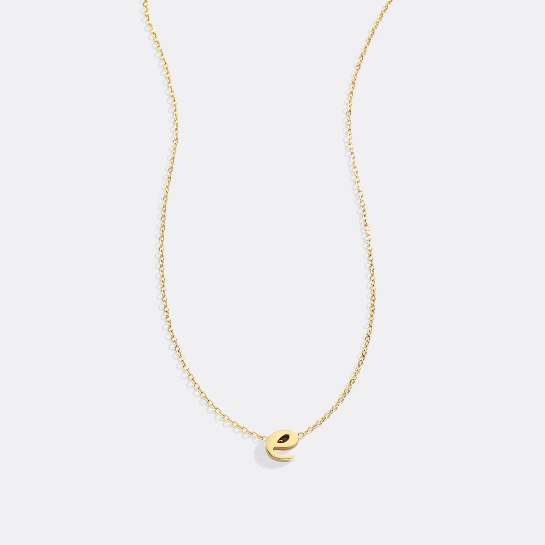 Tiny Script Initial Necklace