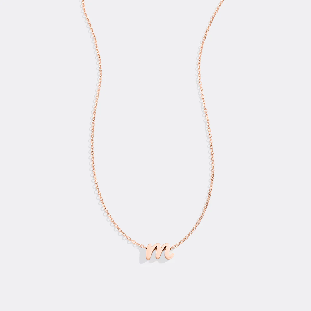 Tiny Script Initial Necklace