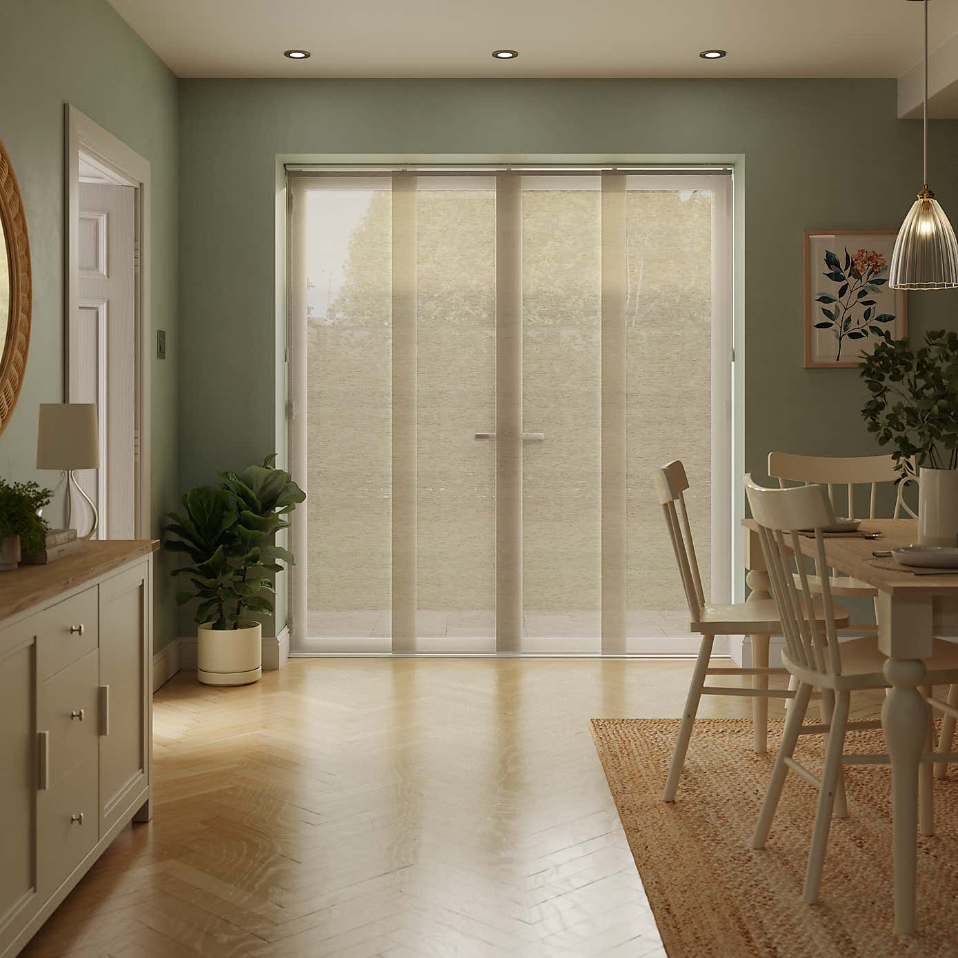 Linen Look Natural Panel Blind 210x244