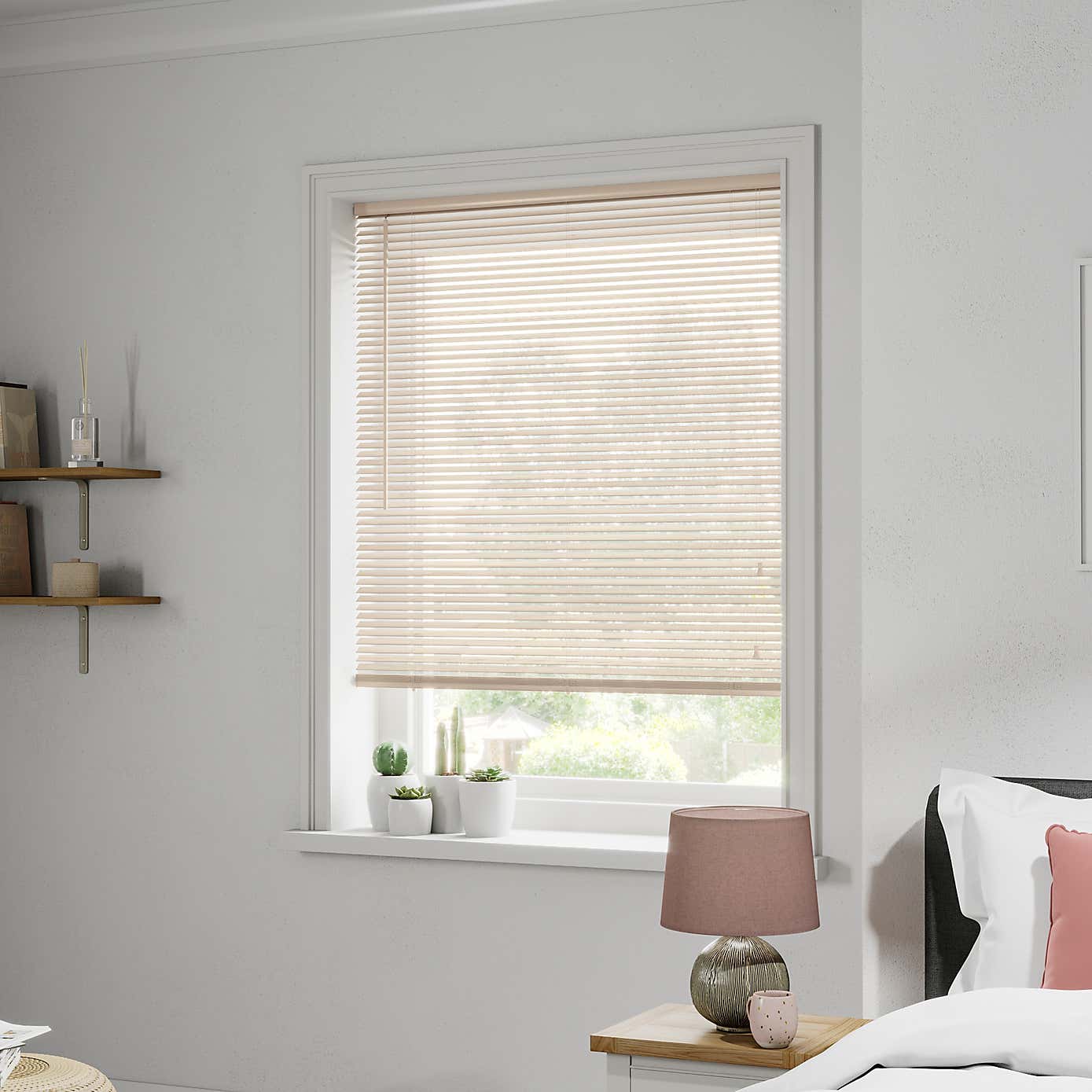 Cream Wooden Venetian Blind 27mm Slats