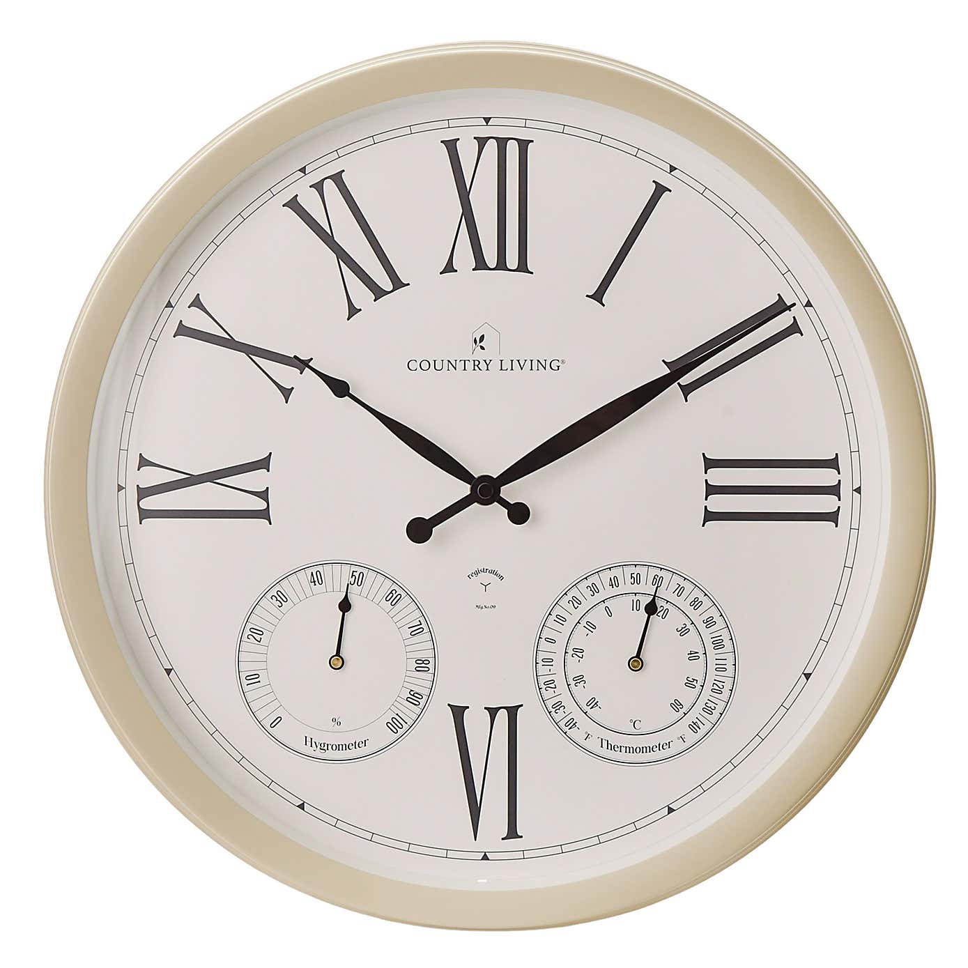 Country Living Thermometer Indoor Outdoor Wall Clock
