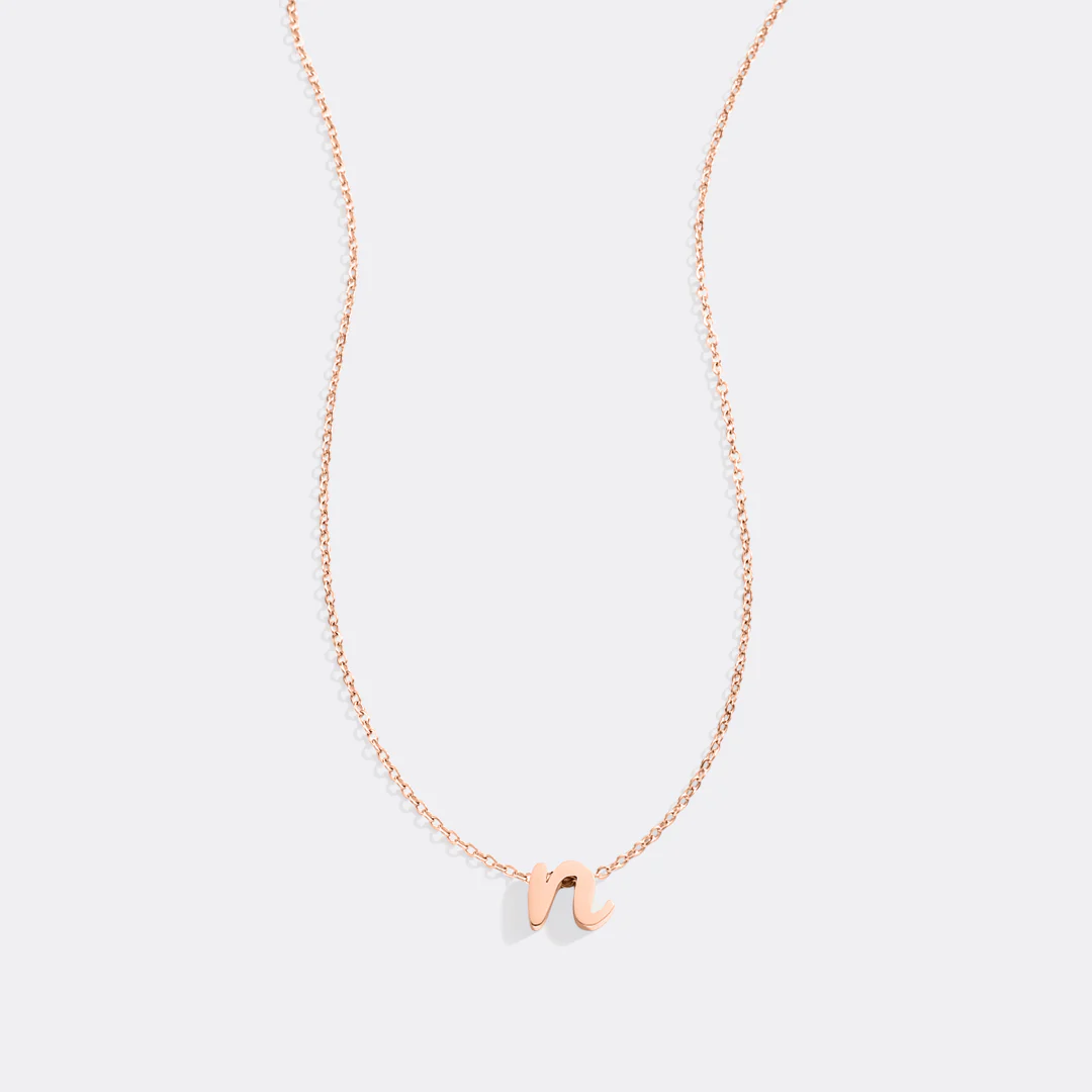 Tiny Script Initial Necklace