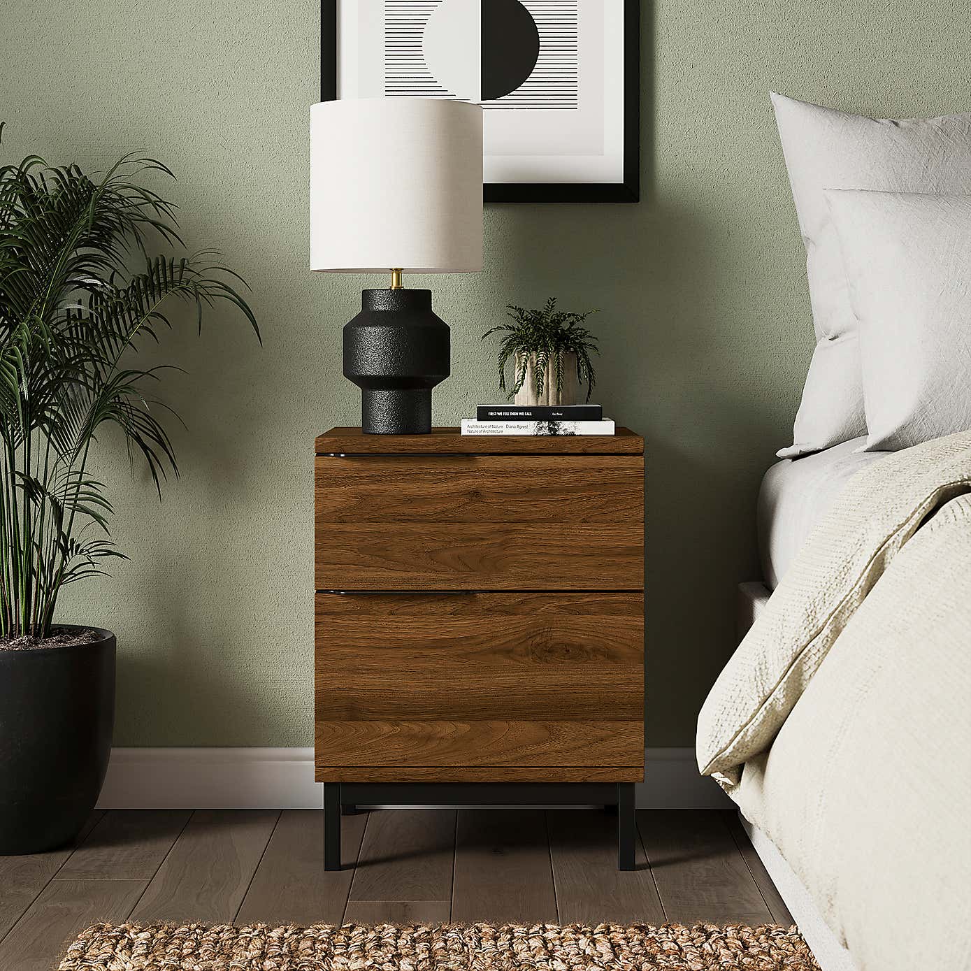 Reynolds 2 Drawer Bedside Table