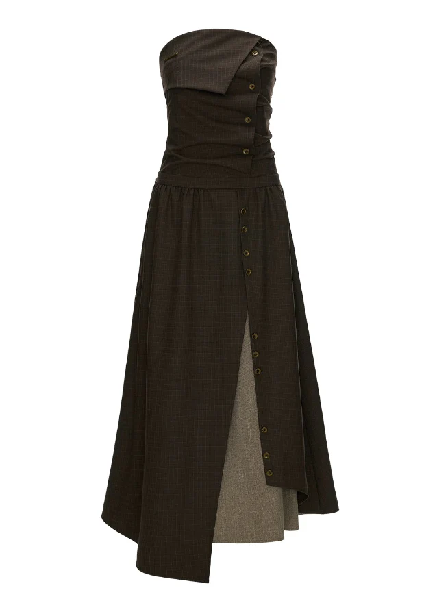 Retro Layered Bandeau Dress