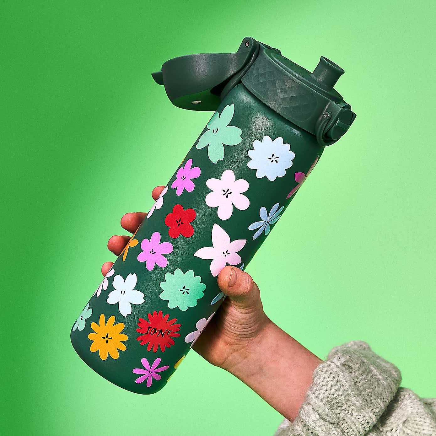 Ion8 Floral Leak Proof Kids Stainless Steel Water Bottle, 400ml