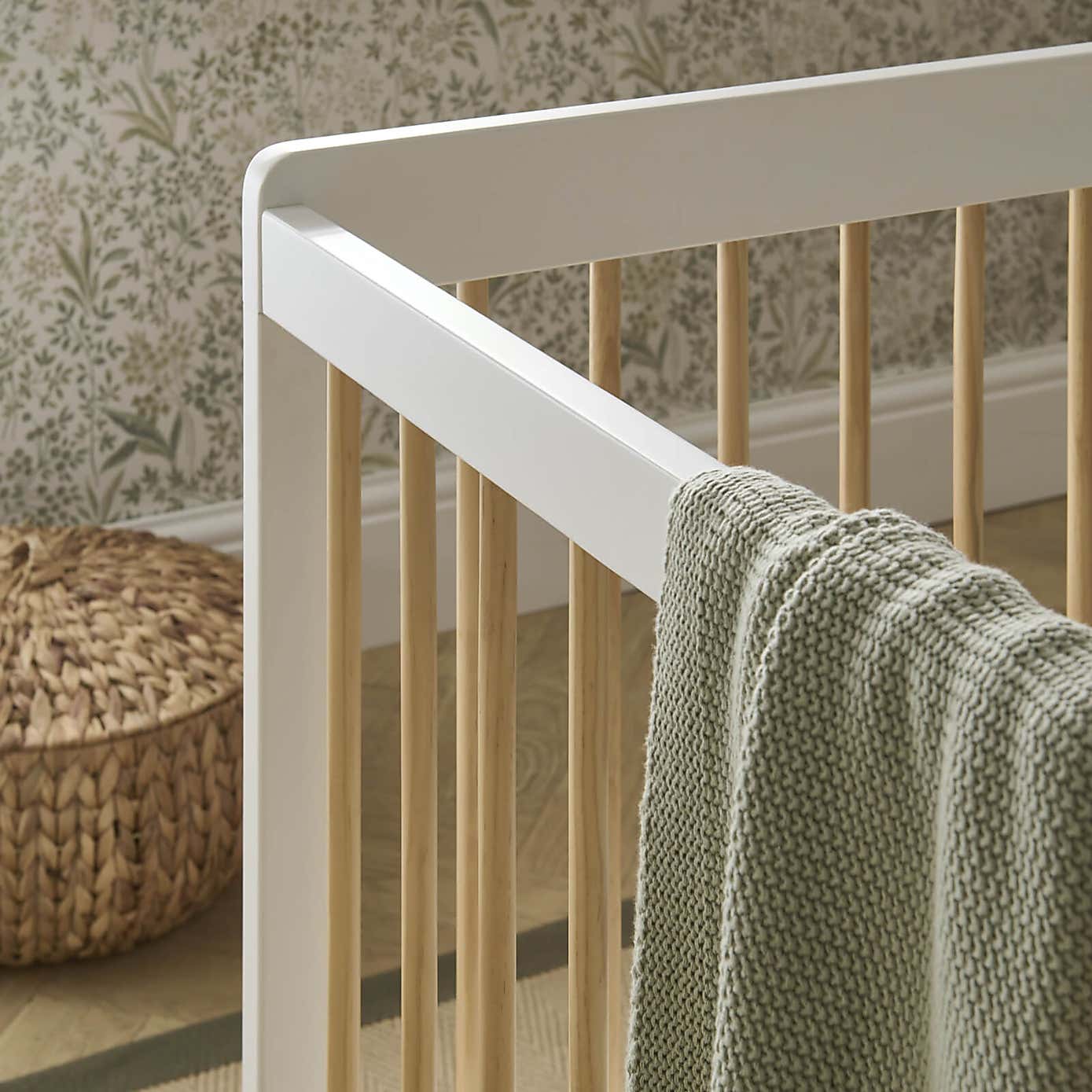 CuddleCo Nola Cot Bed, Painted Pine