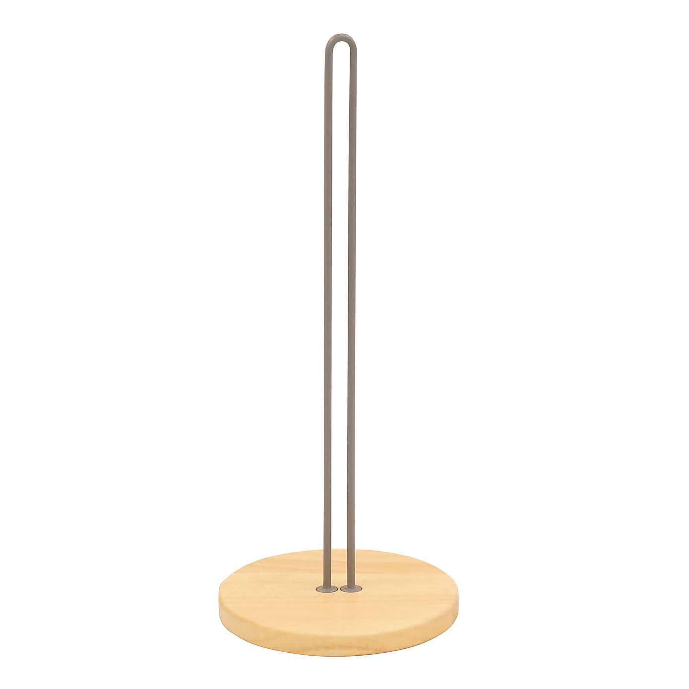 Grey and Wood Kitchen Roll Holder