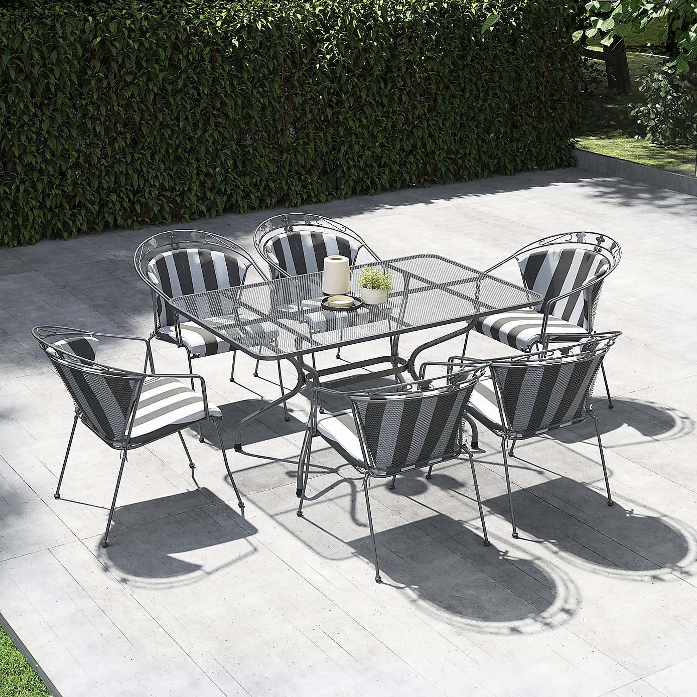 Pacific Lifestyle Elegance Rectangular 6 Seater Dining Set with Cushions