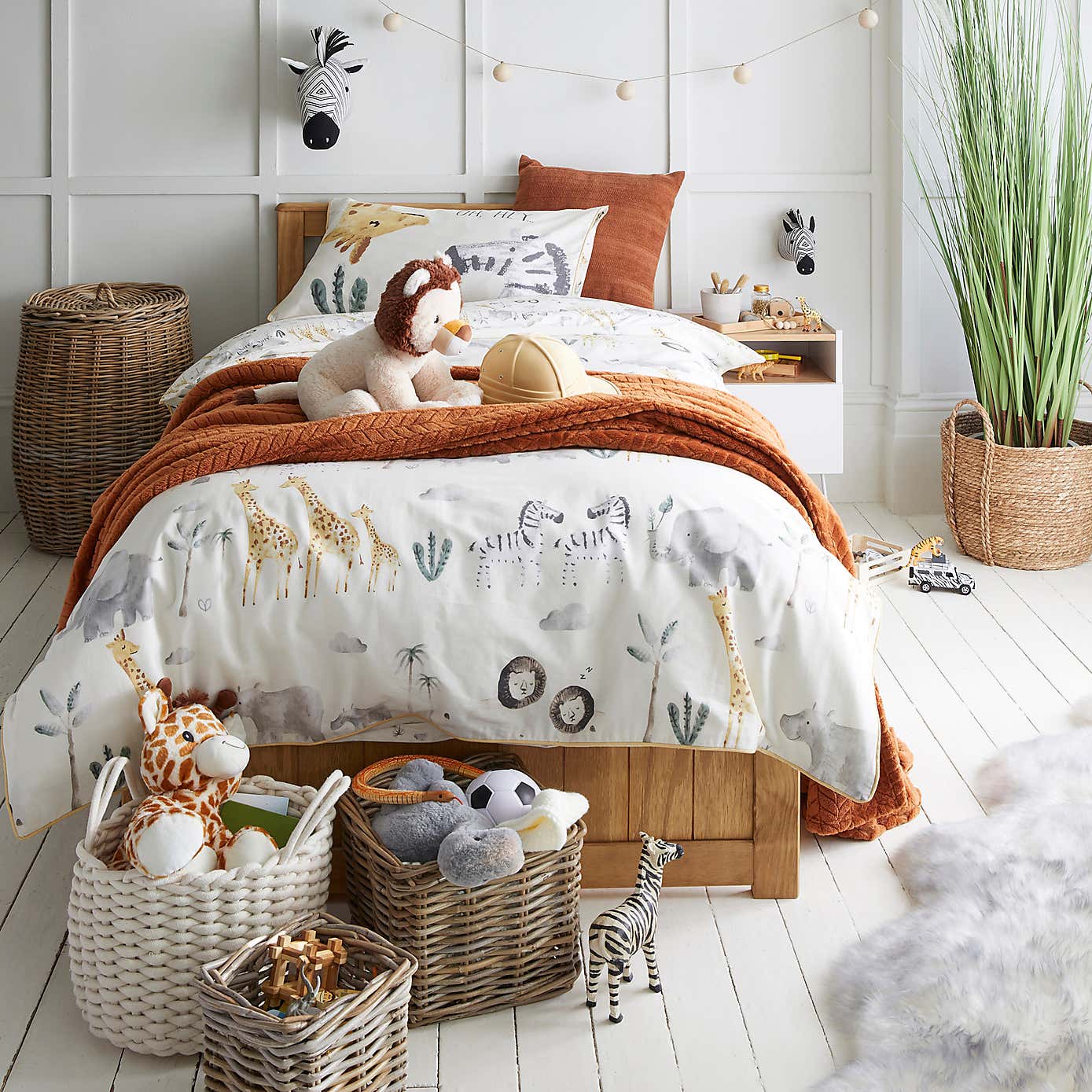 Safari Natural 100% Cotton Duvet Cover and Pillowcase Set