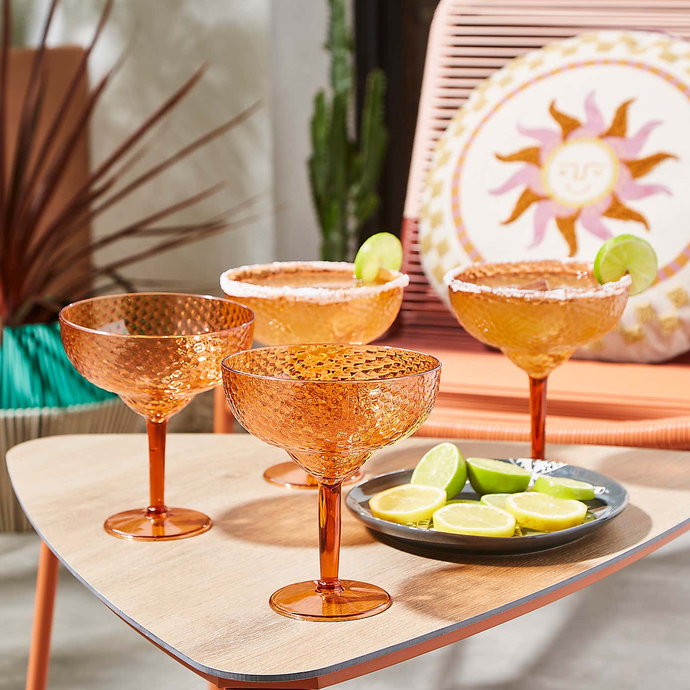 Ripple Acrylic Margarita Glass