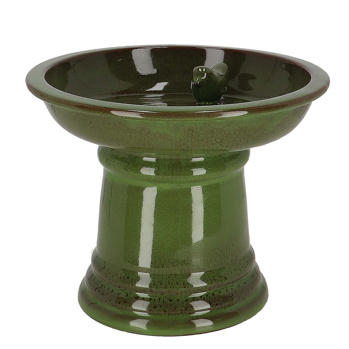 Fallen Fruits Small Terracotta Birdbath on Pedestal