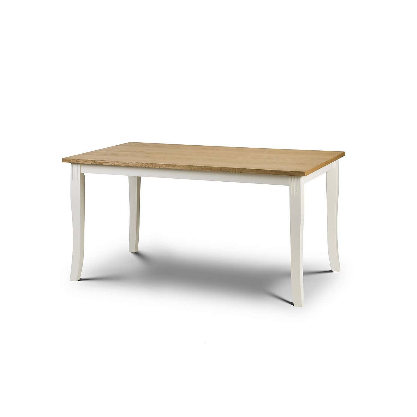 Davenport Rectangular Dining Table with 4 Dining Chairs Ivory with Oak