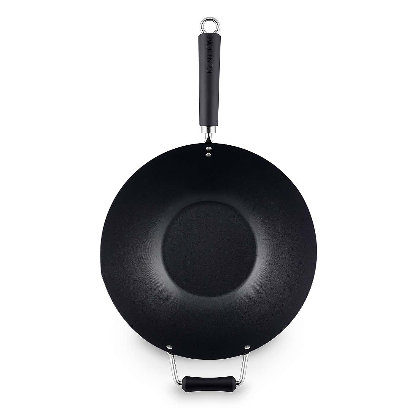 Ken Hom Excellence Non-Stick Carbon Steel Wok with Helper Handle, 35cm