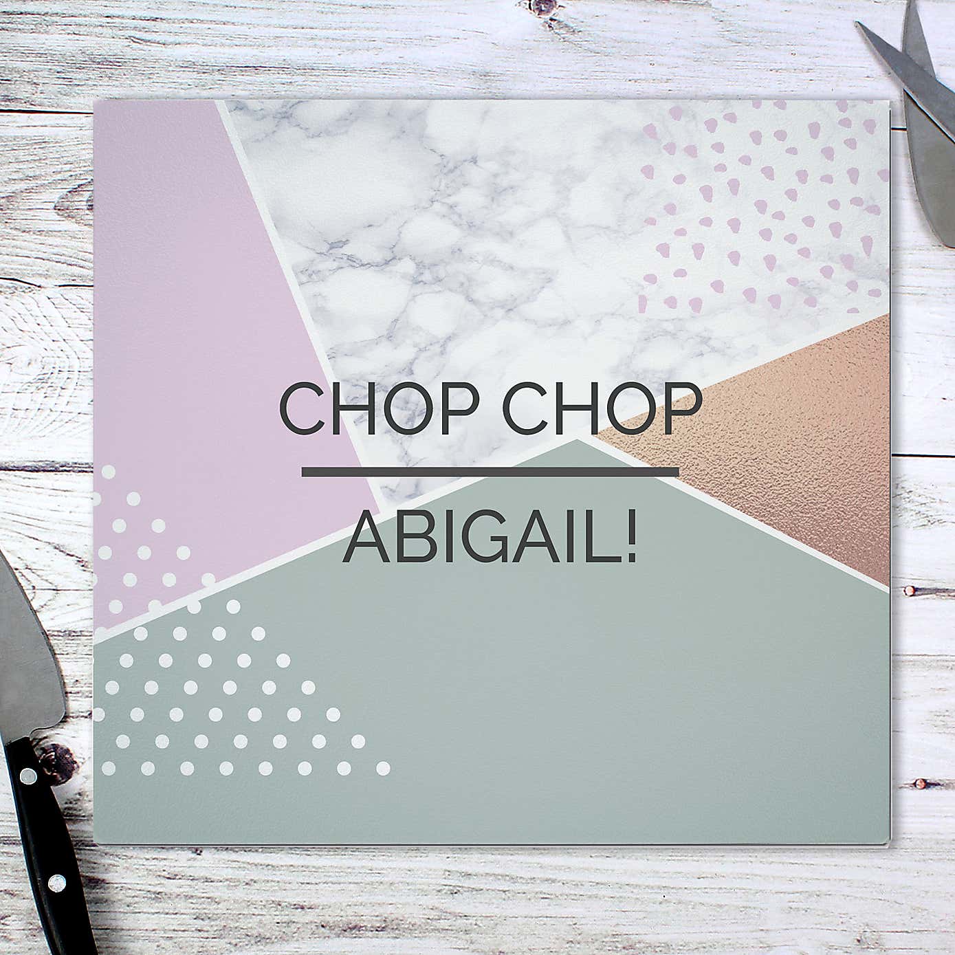 Personalised Geometric Glass Worktop Saver