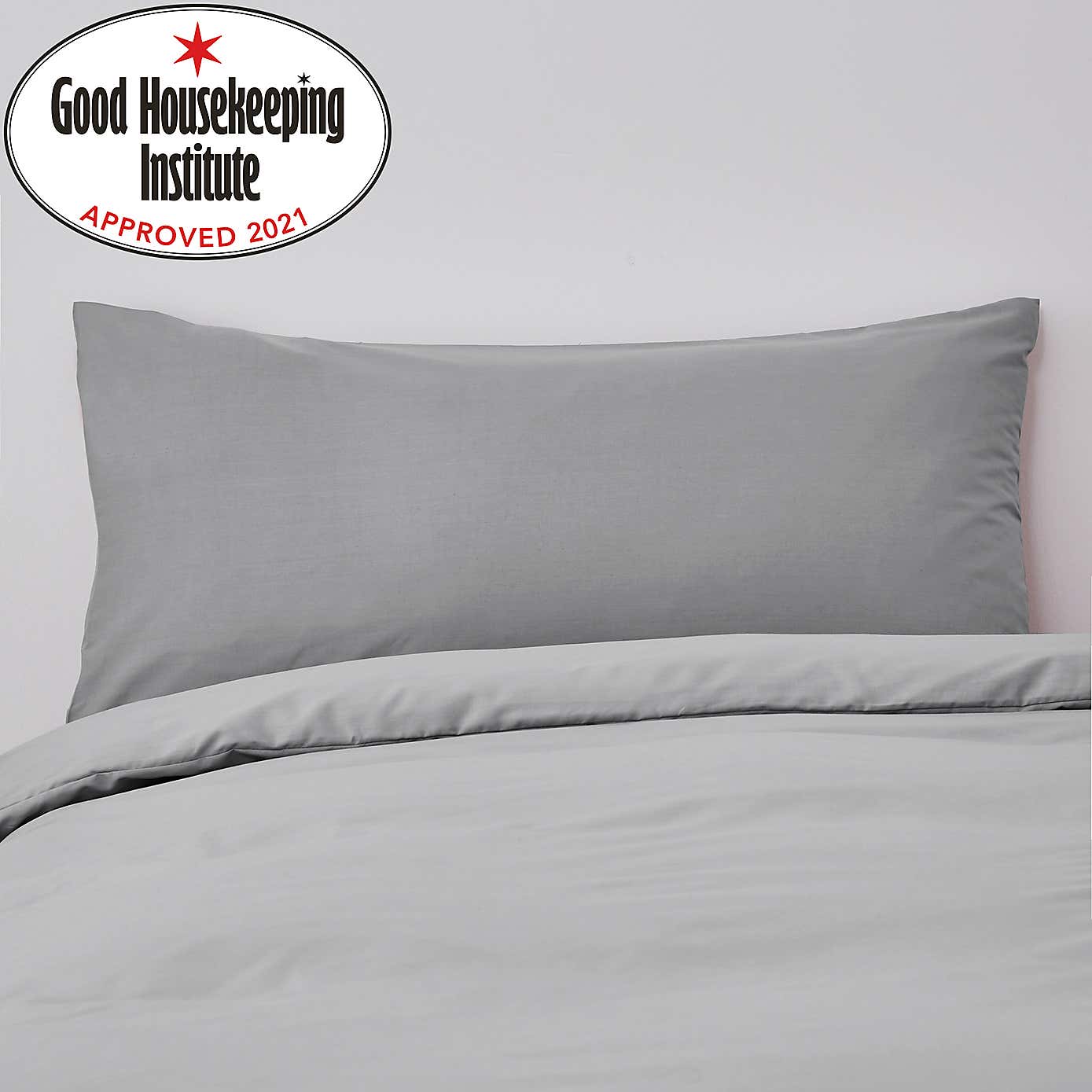 Non Iron Plain Dye Slate Bolster Pillowcase