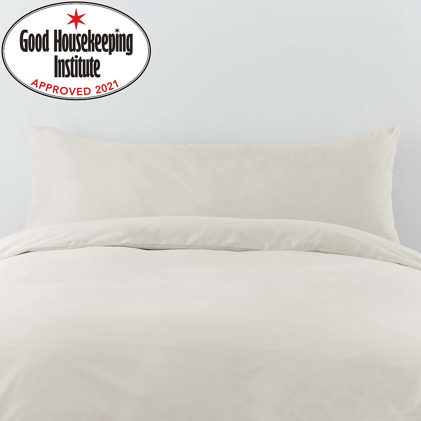 Non Iron Plain Dye Ivory Large Bolster Pillowcase