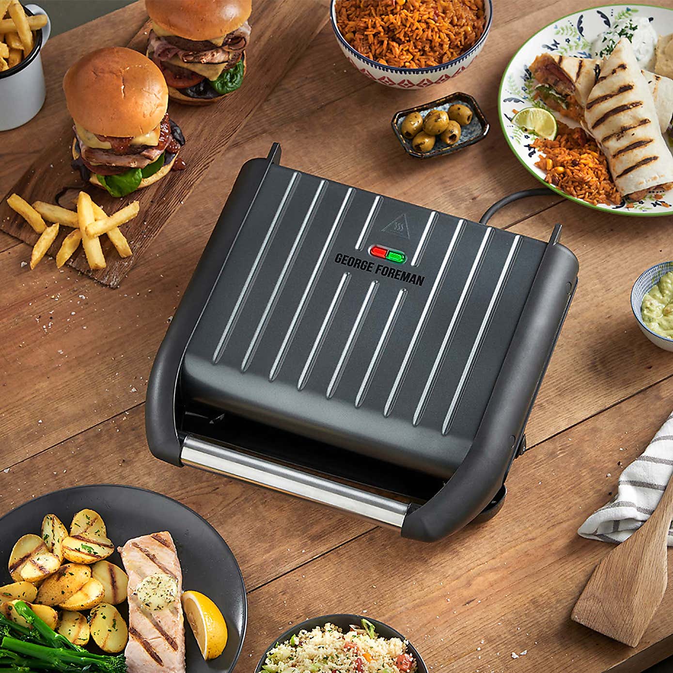 George Foreman Steel Grey Medium Grill