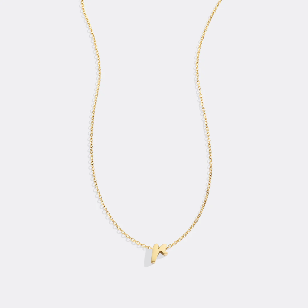 Tiny Script Initial Necklace