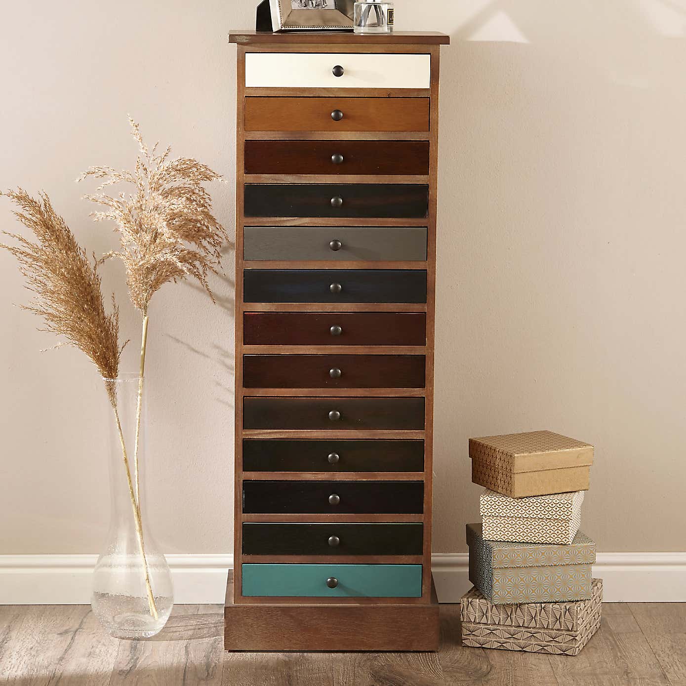 Pacific Loft 13 Drawer Chest, Pine