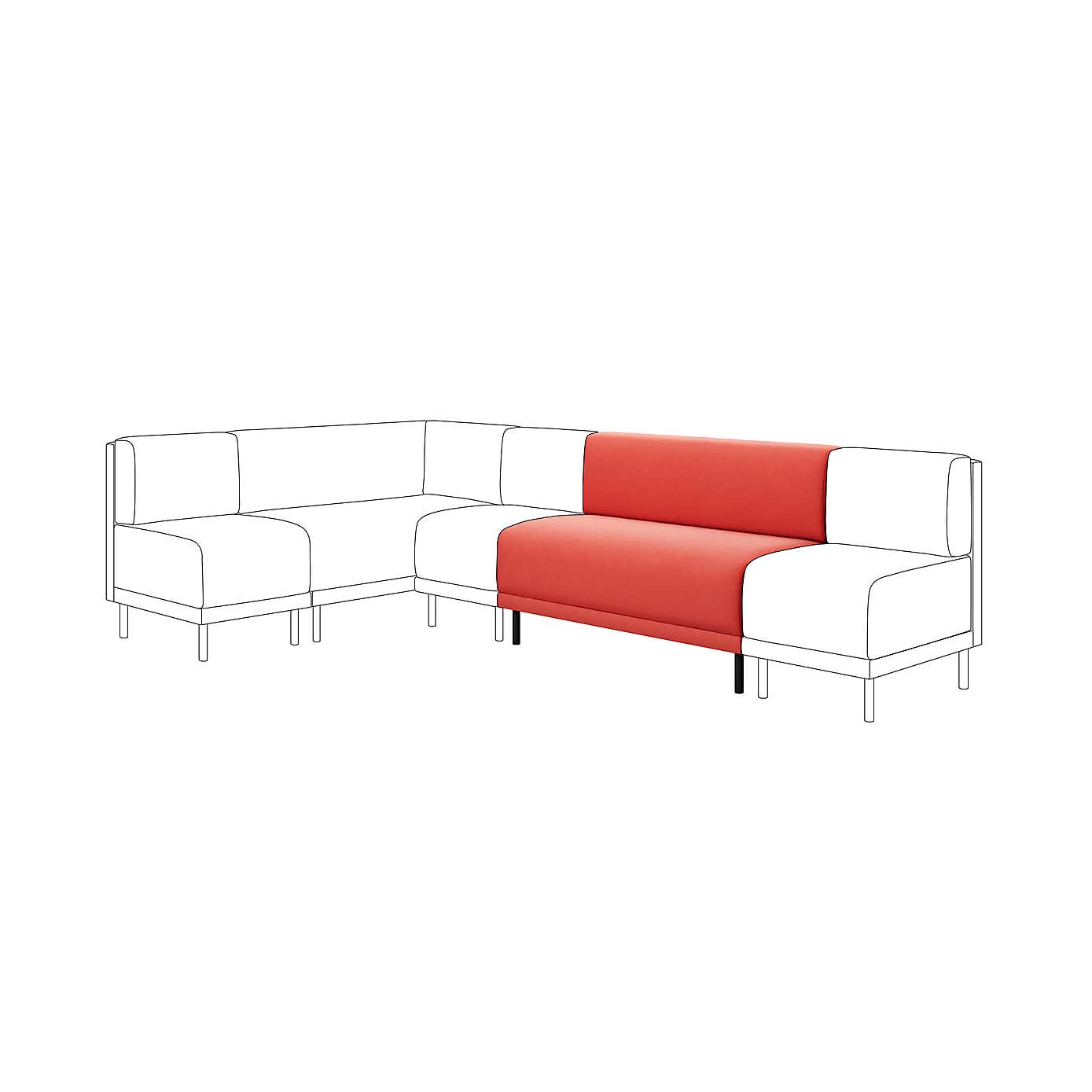 Mae Long Dining Bench, Matte Plush Velvet