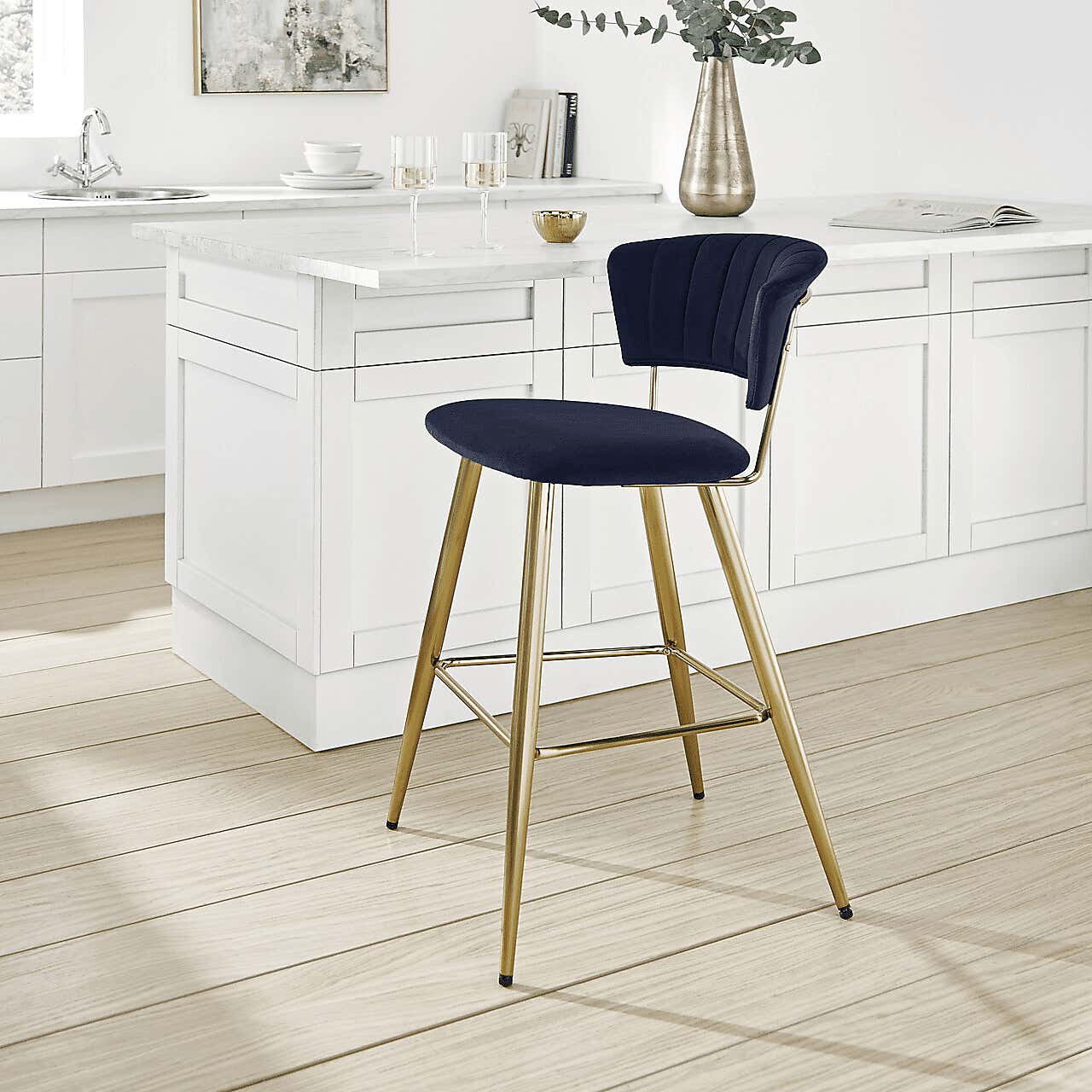 Kendall Velvet Bar Stool