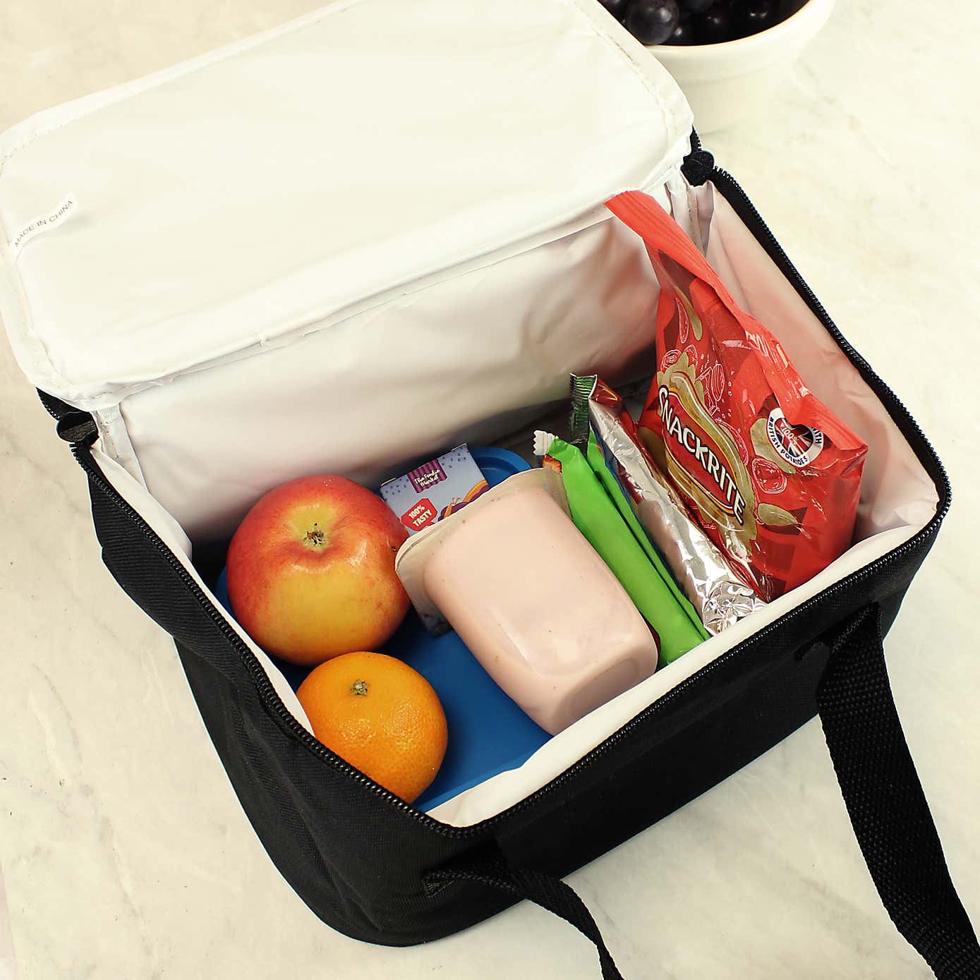 Personalised Black Dinosaur Lunch Bag