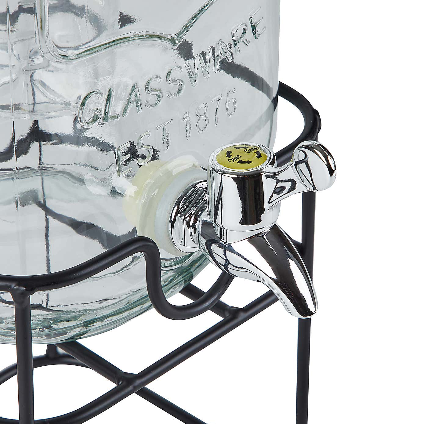 Dunelm Better 3.3L Glass Drinks Dispenser with Infuser and Stand