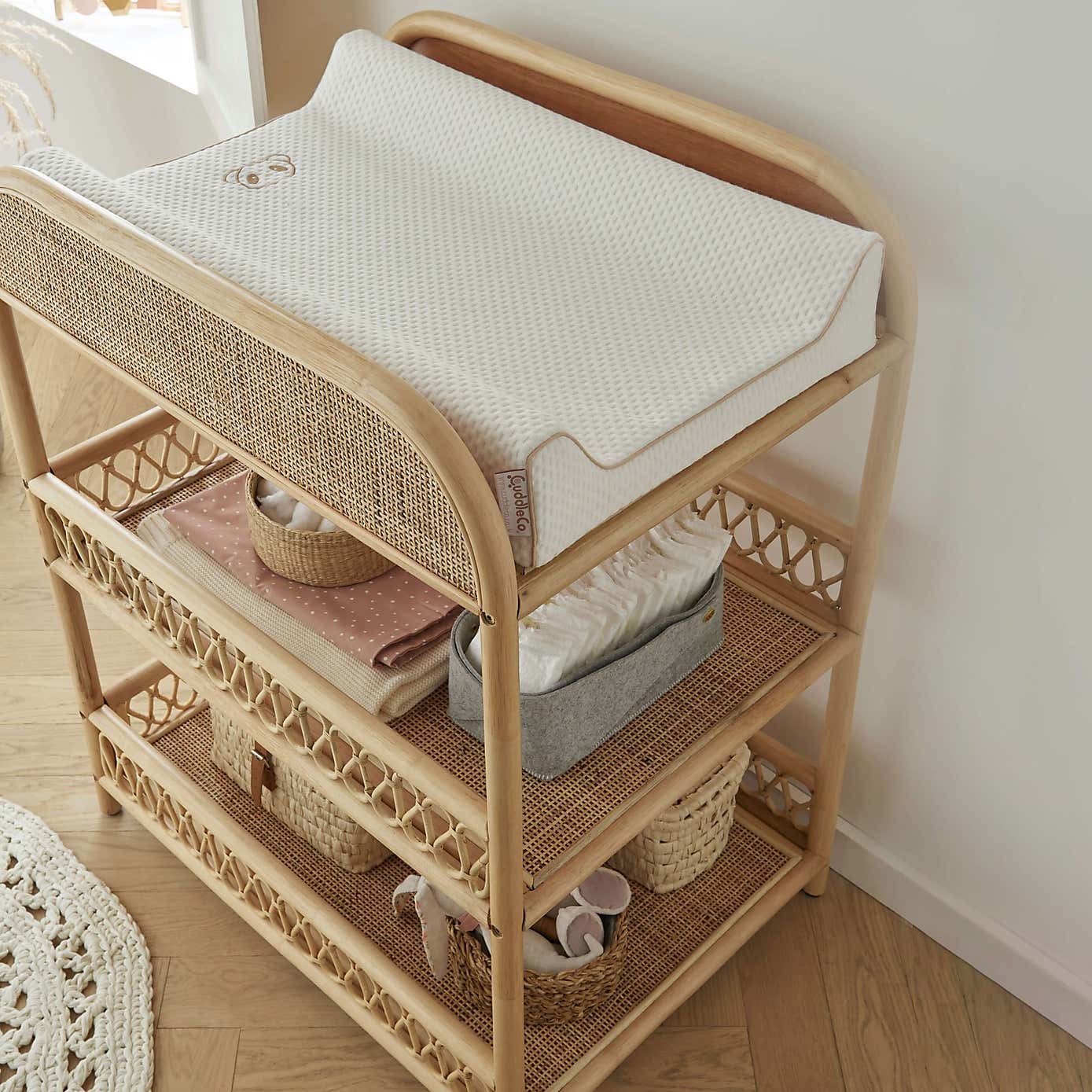 CuddleCo Aria Open Changing Unit, Rattan