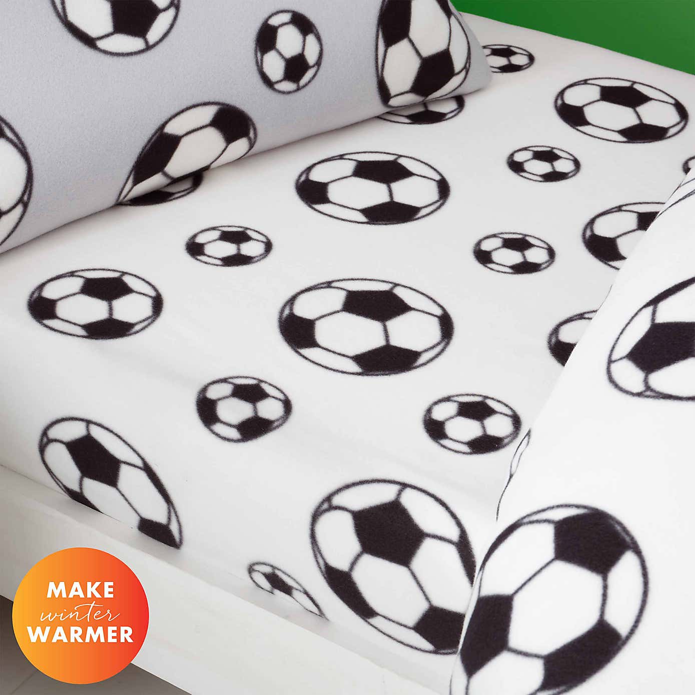 Catherine Lansfield Football Fleece Fitted Sheet