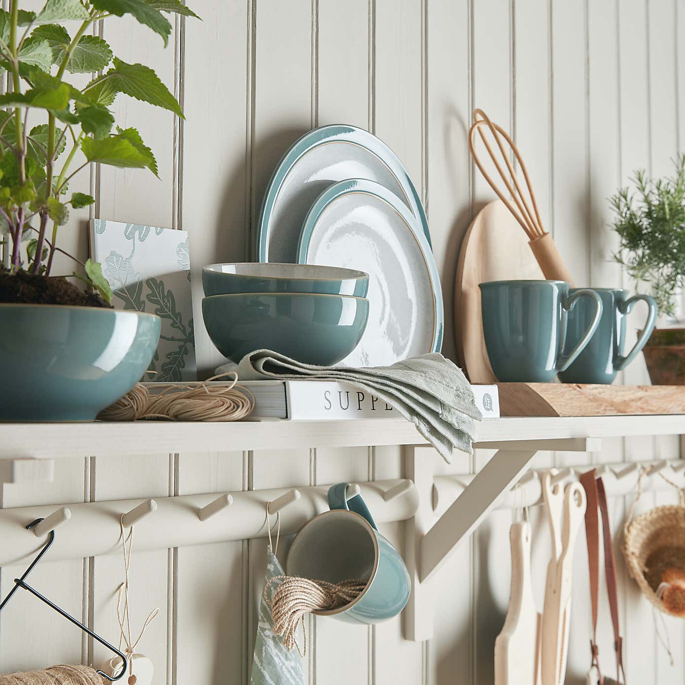 Denby Elements 12 Piece Fern Green Dinner Set